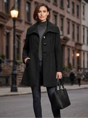 Nine West Charcoal Wool Coat